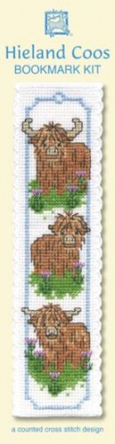 Scottish Wee Hieland Coos Bookmark Counted Cross Stitch Kit
