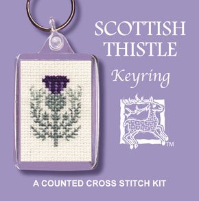 Scottish Thistle Keyring Counted Cross Stitch Kit