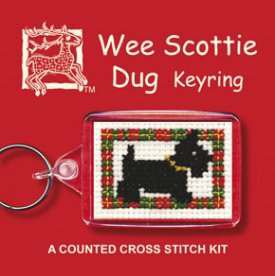 Wee Scottie Dug Keyring Counted Cross Stitch Kit