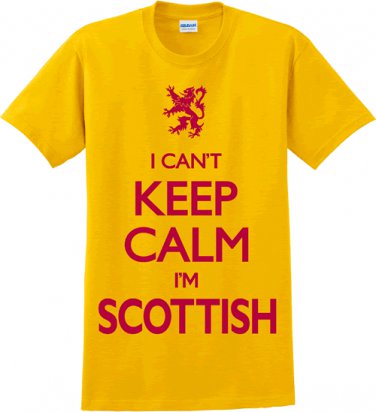 I Can't Keep Calm I'm Scottish T-shirt - Yellow - 2X LARGE