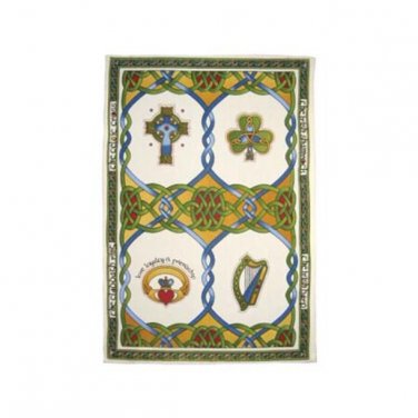 Irish Emblems Tea Towel