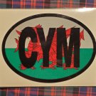 Cymru Dragon Oval Sticker - Wales, Welsh