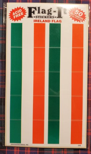 Irish Flag (Tricolor) Stickers - 50 per pack