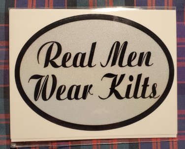 Real Men Wear Kilts Oval Sticker