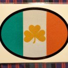Ireland Flag with Shamrock Oval Sticker