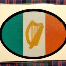 Ireland Flag with Harp Oval Sticker
