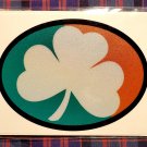 Ireland Large Shamrock on Green and Orange Oval Sticker