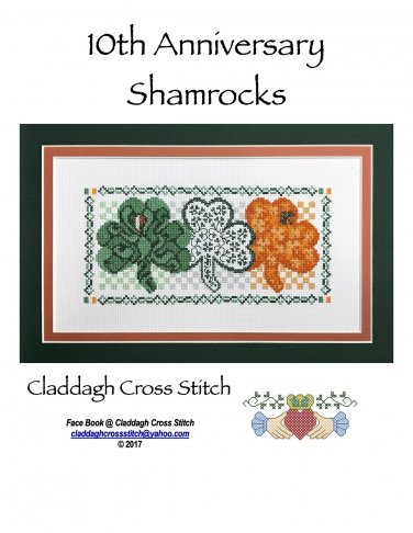 10th Anniversary Shamrocks Cross Stitch chart PDF