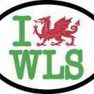 I Love Wales Oval Sticker - GB