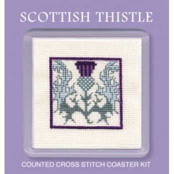 Scottish Thistle Counted Cross Stitch Coaster Kit