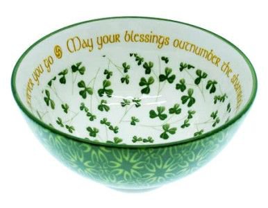 Shamrock Blessings Ceramic Bowl - Small