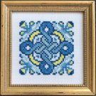 Irish Celtic Design in Blue/Yellow Counted Cross Stitch chart