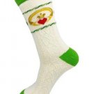 Claddagh Cotton Crew Length Cream Socks