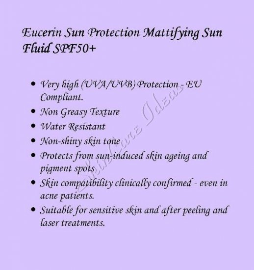 Eucerin Sun Protection Mattifying Sun Fluid SPF50+ 50ml