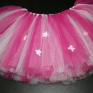 'MAGENTA with MINI FLOWERS and RHINESTONES' toddler girls tutu