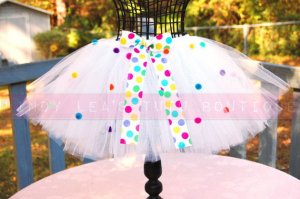 RAINBOW POLKA DOT | toddler 'bows-n-bling' tutu