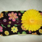 Custom Baby Wipes TRAVEL Case | CUTE FLOWERS w BUTTON FLOWER