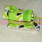 LIME GREEN and BLACK tuxedo bows | clippie
