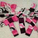 HOT PINK and BLACK tuxedo bows | clippie
