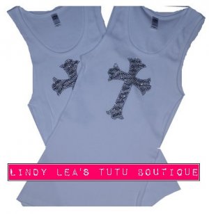 ZEBRA STRIPES CROSS | rhinestone tank top