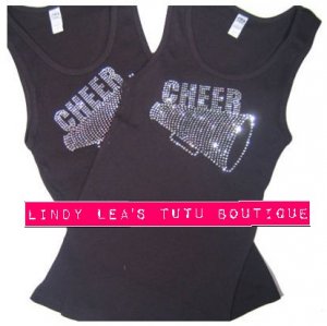CHEER -black- | rhinestone tank top