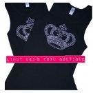 CROWN -black- | rhinestone tank top