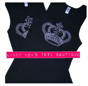 CROWN -black- | rhinestone tank top