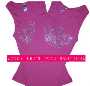 CROWN -hot pink- | rhinestone tank top