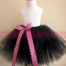 BLACK w POLKA DOT ribbon | baby girls tutu