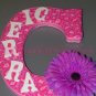 HOT PINK CHEETAH w RHINESTONE CENTER FLOWER | initial letters and names