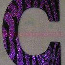 GLITTER ZEBRA STRIPES - single wooden letter