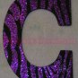 GLITTER ZEBRA STRIPES - single wooden letter