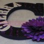 GLITTER ZEBRA STRIPES w Rhinestone Center Flower - Initial and name