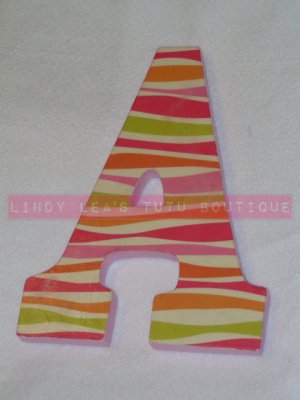 SPRINGTIME STRIPES- single wooden letter