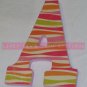 SPRINGTIME STRIPES- single wooden letter