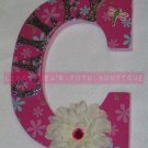 PRETTY PINK FLOWERS - initial with name
