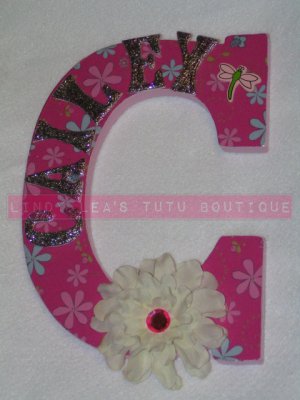 PRETTY PINK FLOWERS - initial with name