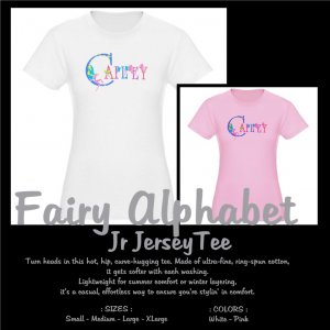 FAIRY ALPHABET | personalizable jr jersey tee