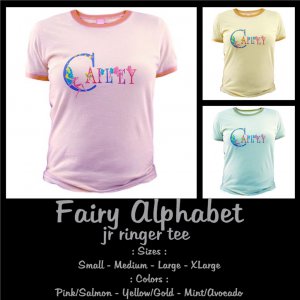 FAIRY ALPHABET | personalizable jr ringer tee