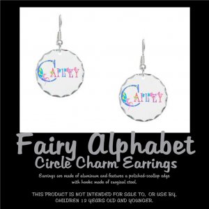 FAIRY ALPHABET | personalizable circle charm earrings