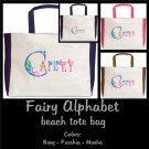 FAIRY ALPHABET | personalizable beach tote