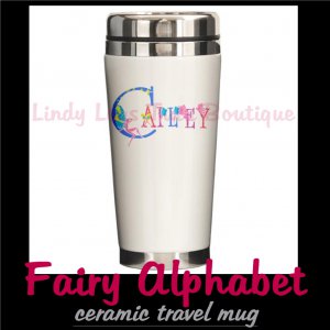 FAIRY ALPHABET | personalizable ceramic travel mug