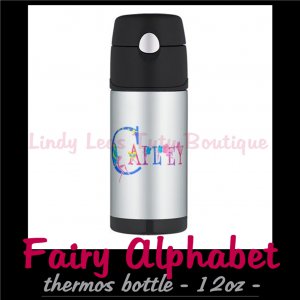 FAIRY ALPHABET | personalizable thermos 12oz bottle