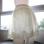 NWT CLASSIC SHEER NYLON HALF SLIP SKIRT, LACE DETAIL CREME COLOR, WOMEN UNDERWEAR.