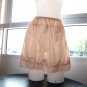 NWT CLASSIC SHEER NYLON HALF SLIP SKIRT, LACE DETAIL BROWN COLOR, WOMEN UNDERWEAR