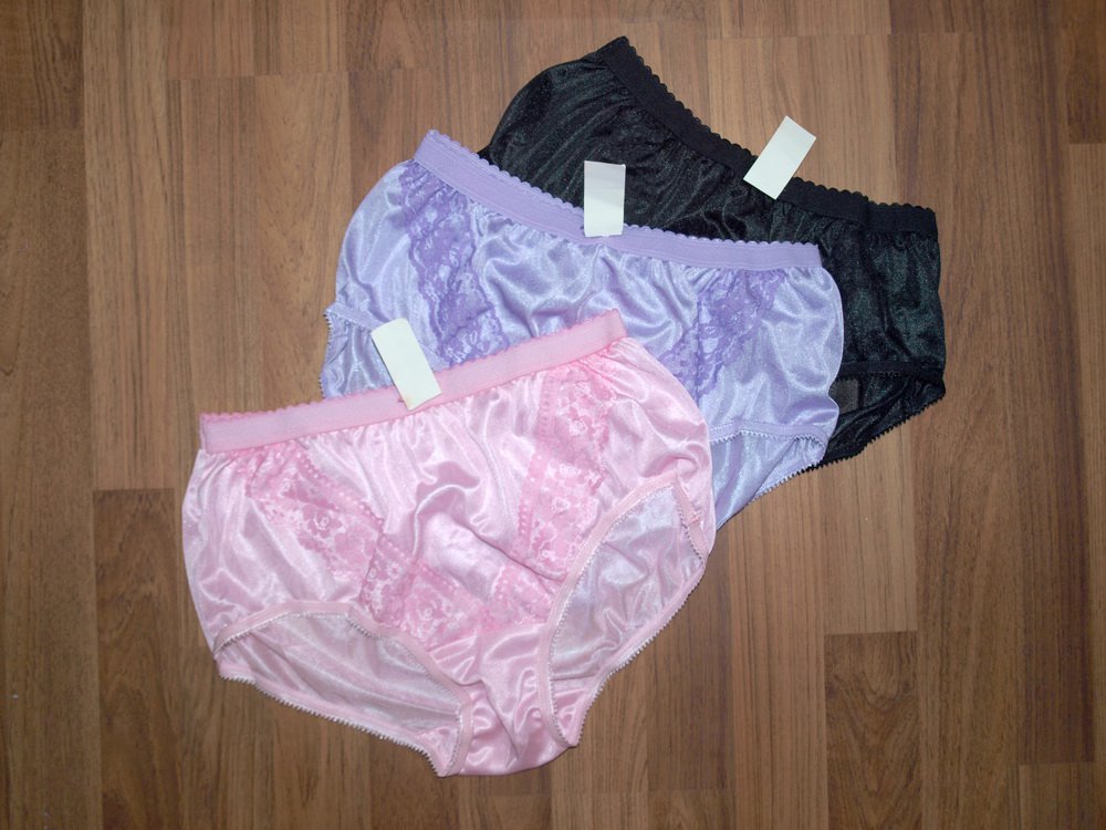 3 NEW CLASSIC NYLONLACE PANTIES VINTAGE STYLE, WOMEN LINGERIE BLACK