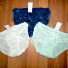3 Pastel White, Mint, Blue.Classic Bikini Nylon panties hip 29-33", Lingerie.