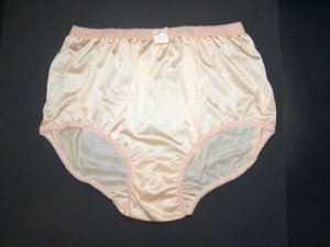 1960's CLASSIC & VINTAGE STYLE BRIEFS NYLON PANTIES, WOMENS HIP 45-48, SOFT & SHEER ORANGE