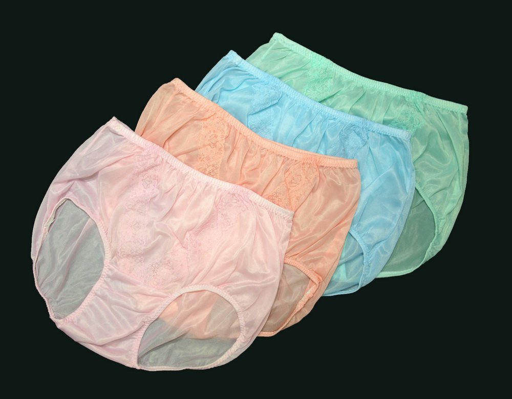 LOT OF 3 NYLON BRIEF PANTIES VINTAGE STYLE PANTY HIP3638