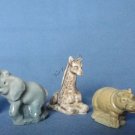 Wade Miniature Ceramic Bone China Animals Vintage Gorilla Elephant Giraffe Hippo Zebra